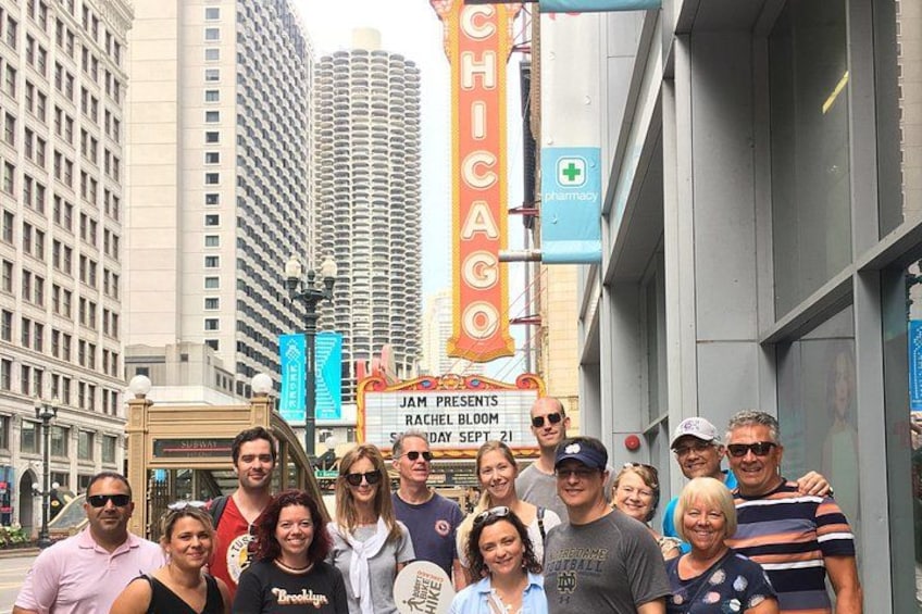 Pose in front of the iconic Chicago Theatre marquee with your tour crew! A must-see stop on our Chicago Food Tours, it adds history and sparkle to one of the most entertaining Food Tours in Chicago! 3