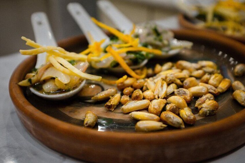 Sometimes Peru’s iconic ceviche is served with corn and the spicy ají limo chile. 2