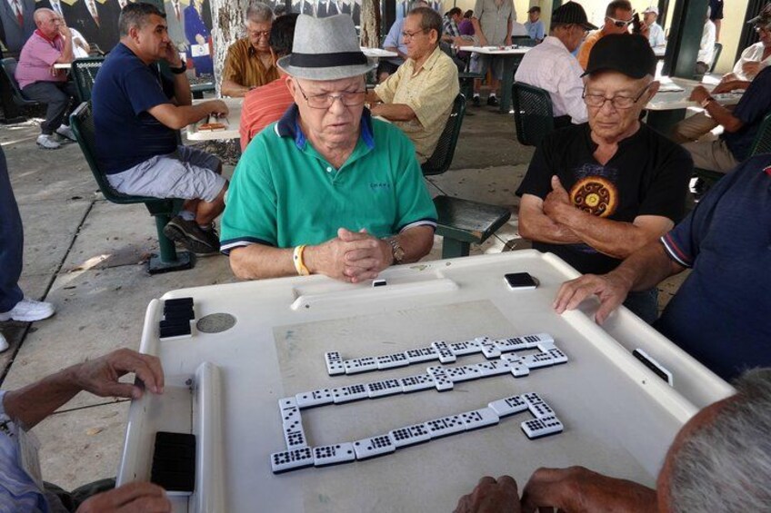 Cuban exiles competing in game of dominoes 3