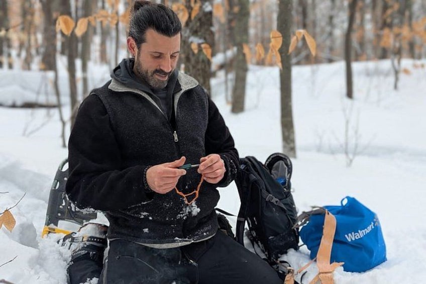 Fire Man Guided Snowshoe Tour in Mont-Tremblant 5