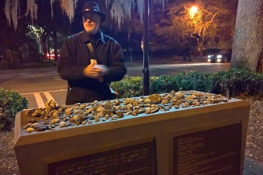 "Mr. Patrick" Savannah Ghostwalker Tour Guide at Secret Cemetery. 1
