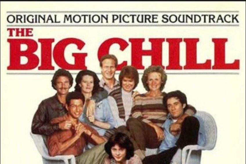Un grupo de personas sentadas juntas, con el título 'The Big Chill' y la inscripción 'Original Motion Picture Soundtrack'. 2