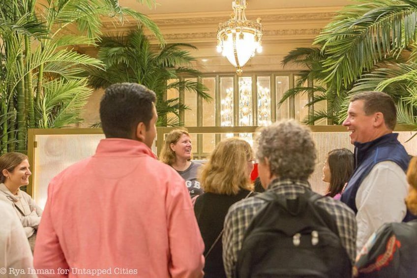 By the entrance of the Campbell Apartment, a former business tycoon's office inside Grand Central Terminal 2