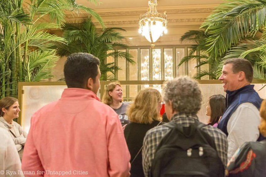 By the entrance of the Campbell Apartment, a former business tycoon's office inside Grand Central Terminal 2