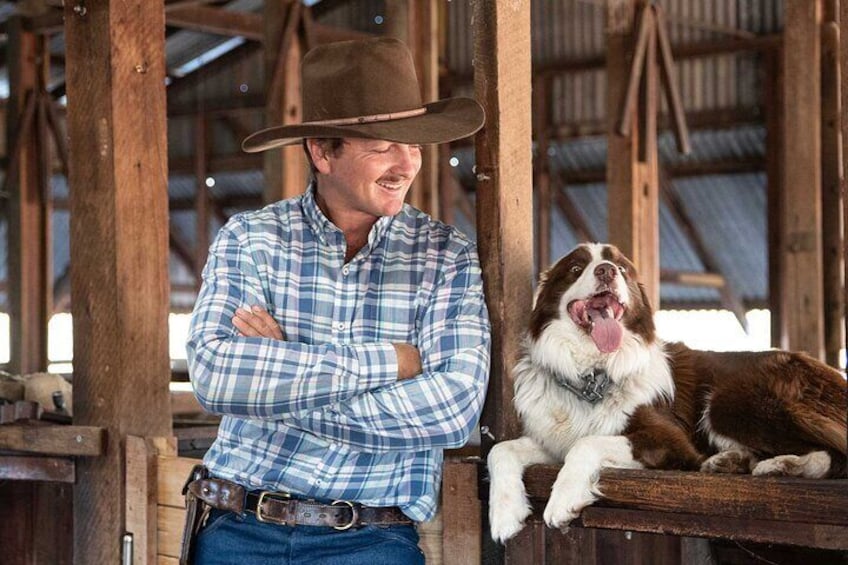 Two true characters of Nogo Station: Jeremy Kinnon and his sheepdog, Banjo 1