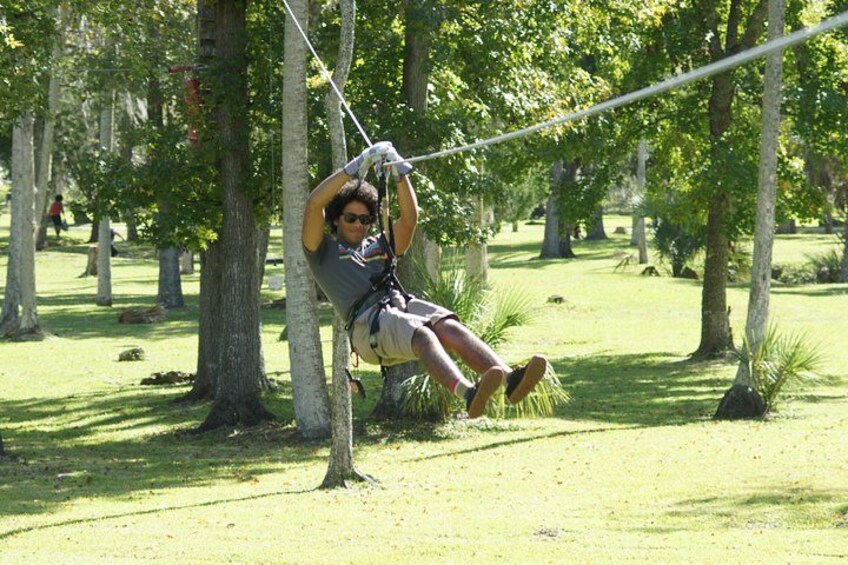 Our longest zip lines run about 500 feet from start to finish. 5