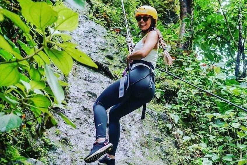 Enjoy the rappel, down by rope! 1