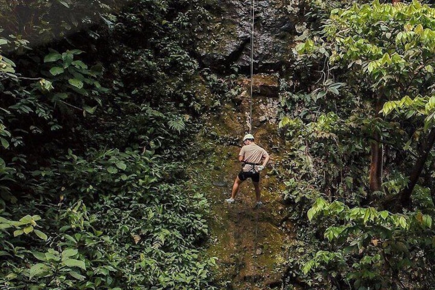 Enjoy the rappel, down by rope! 3
