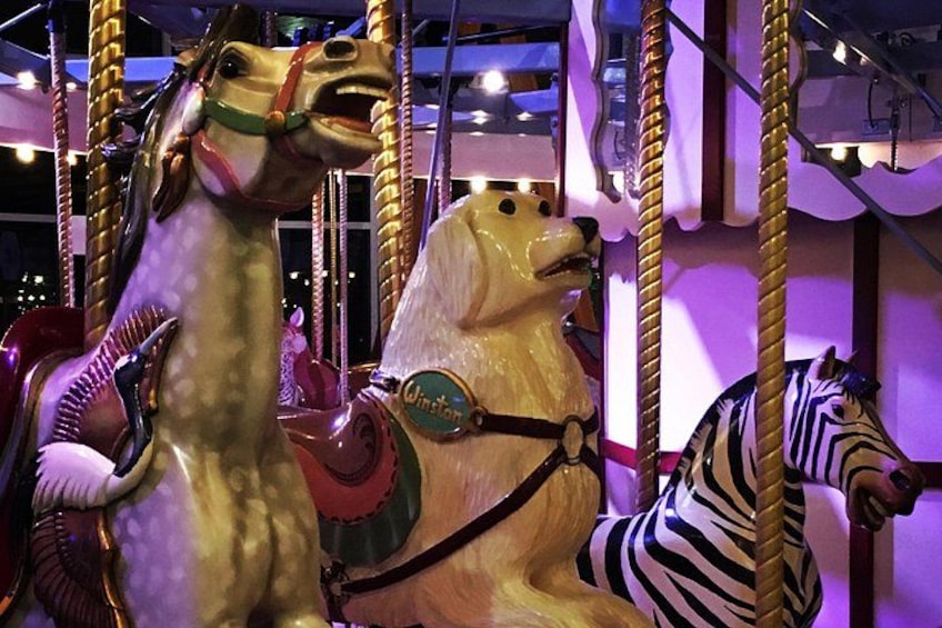 Una giostra con cavalli e una zebra. 3