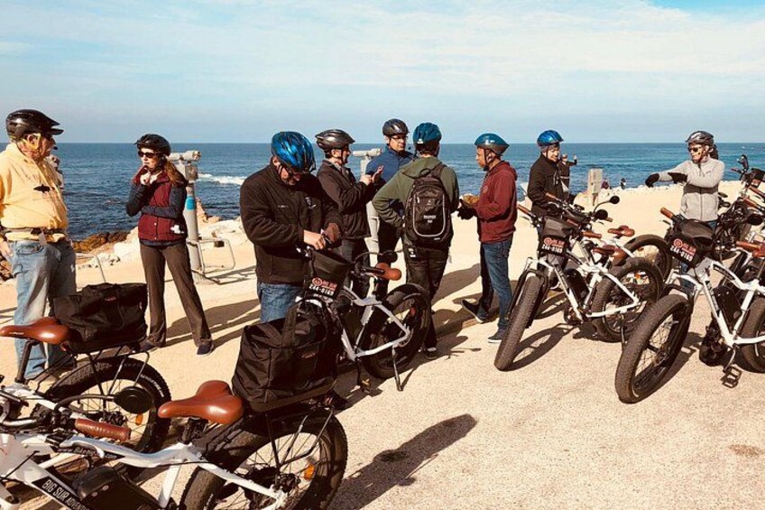 eBike tour guests pause to take in the views near Point Joe, a scenic highlight on 17 Mile Drive in Monterey 3