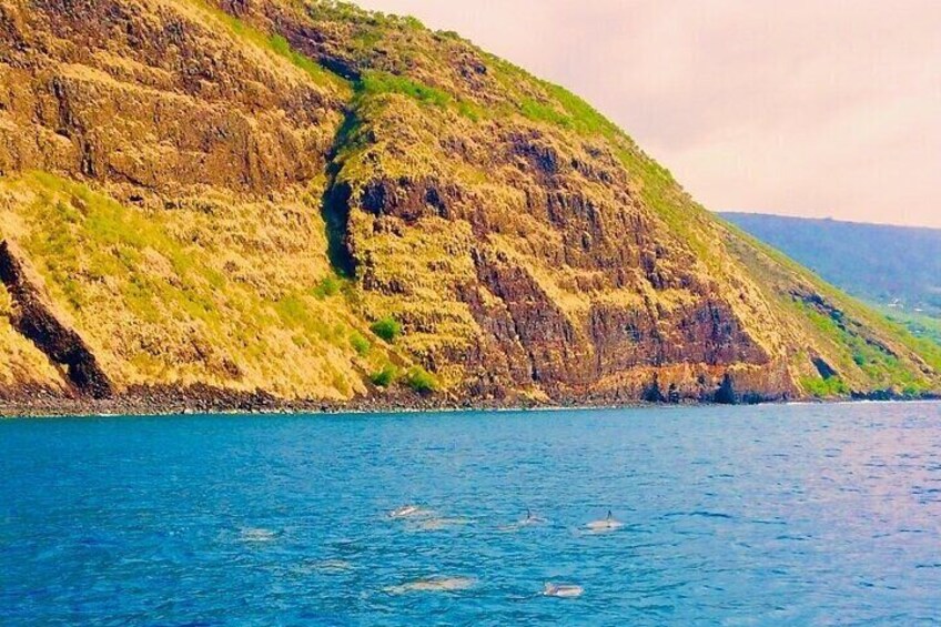 Un paysage côtier avec des falaises et une mer calme. 5