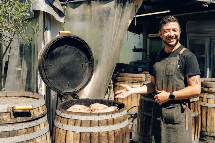Learn from the chefs what makes cooking in retired Central Otago Wine Barrels so special 4