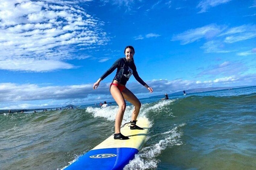 Group Surf Lesson at Kalama Beach in Kihei 1