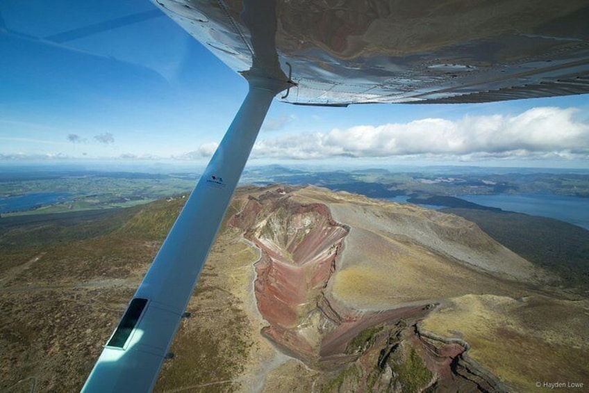 Passenger view of Mount Taraweras craters 5