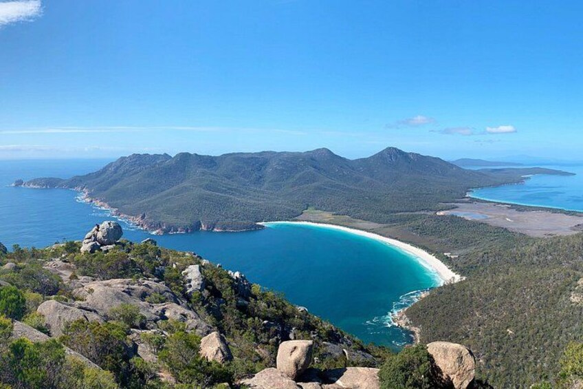 Spectacular view of Wineglass Bay from top of Mt Amos 5