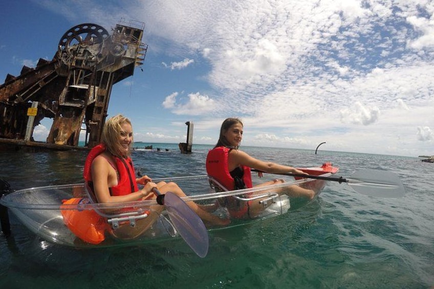 Transparent Kayaking around Tangalooma Shipwrecks 2