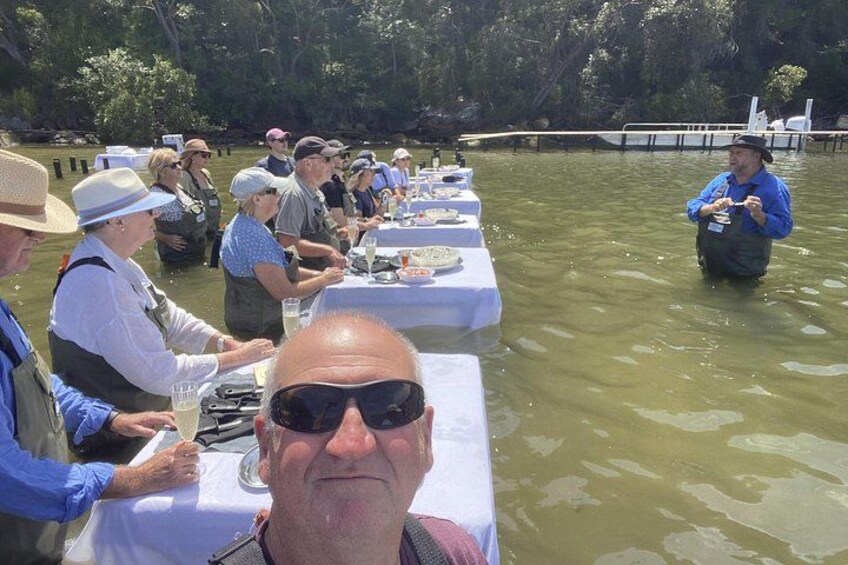 The perfect selfie with sparkling on arrival, oysters and prawns. 4