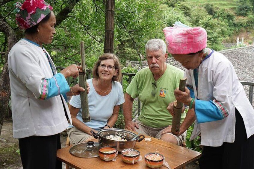 Delicious local lunch at Longji Rice Terrace