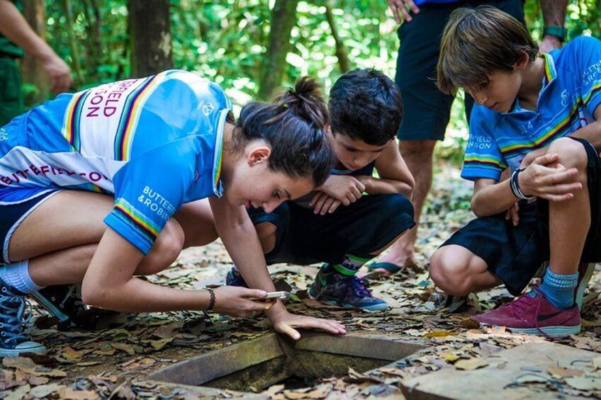 Students explore secret entrance 3
