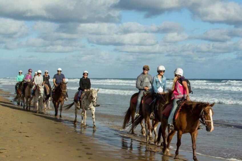 Horse riding at black sand beach