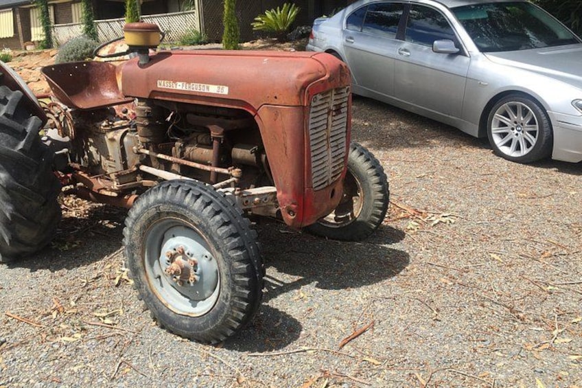 Farming tractor at a winery in the McLaren Vale with my BMW . 2