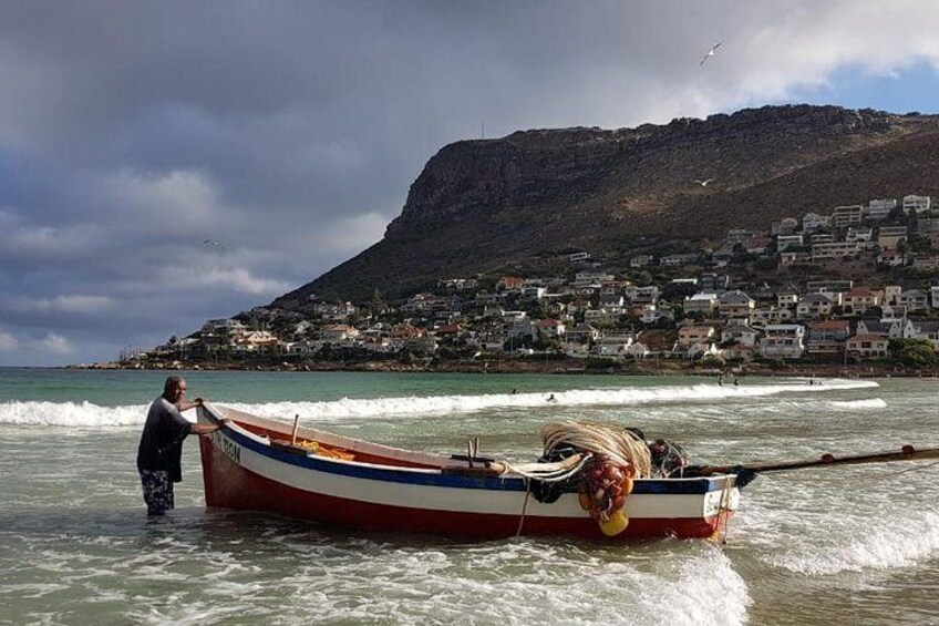 Fisherman at work in Fish Hoek. 