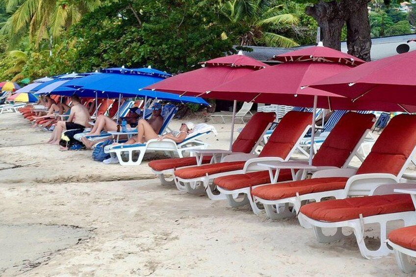 Your Perfect Spot in the Sun – Sun Loungers Available at Grand Anse Beach. 5