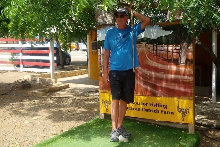 standing on a ostrich egg