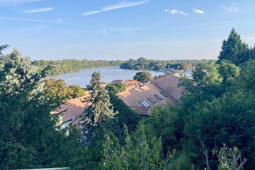 Ein Fluss, Bäume und Gebäude. 3