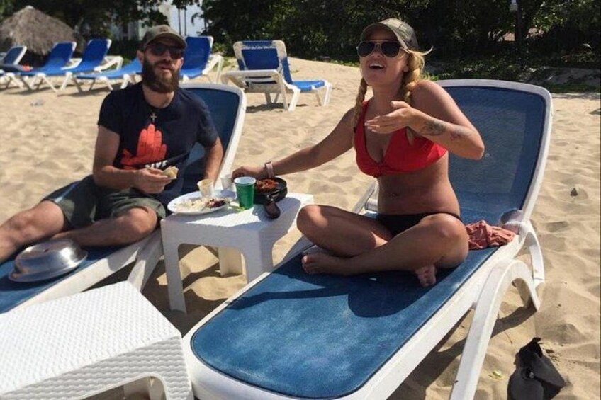 Chilling on the Beach with Lunch from the Beach Bar & Restaurant 3