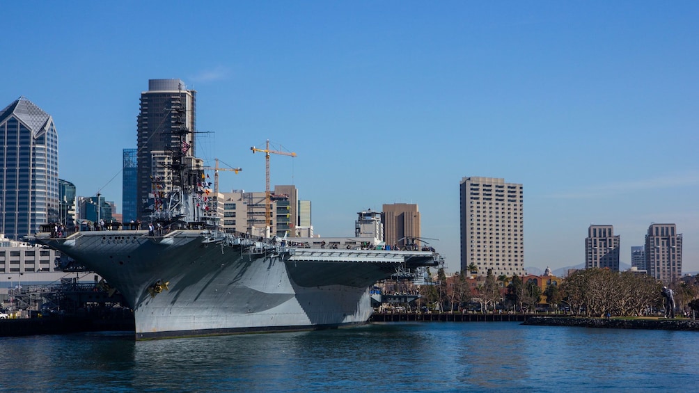 Close up of Ship from the USS Midway Museum in San Diego 