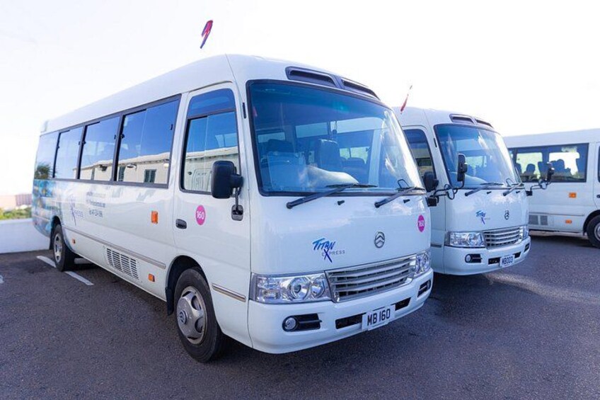 Tour buses ready to welcome visitors to explore the island 3