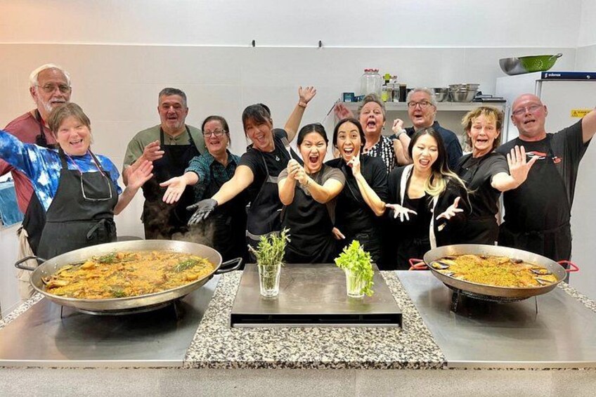 Paella cooking class - Local Market tour, Tapas & Wine 1