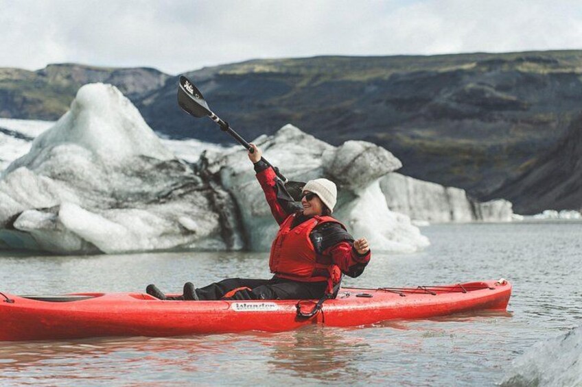 Kayaking on the Sólheimajökull Glacier Lagoon 2