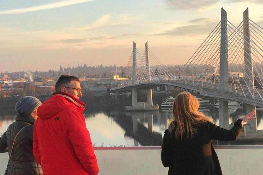 The Tilikum Crossing, our newest bridge, in early morning 3