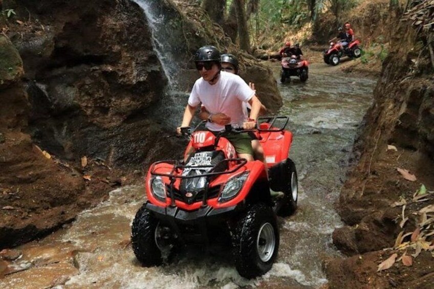 Bali Quad bike ATV passing through Waterfall, Cave & Rice fields 1