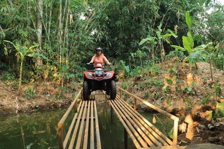 Bali Quad bike ATV passing through Waterfall, Cave & Rice fields 3
