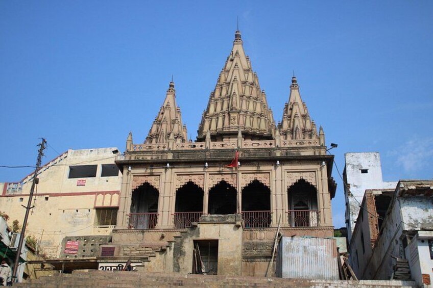 A temple with three spires and a central shrine. 3