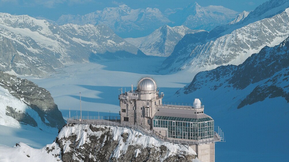 mountain top building with view