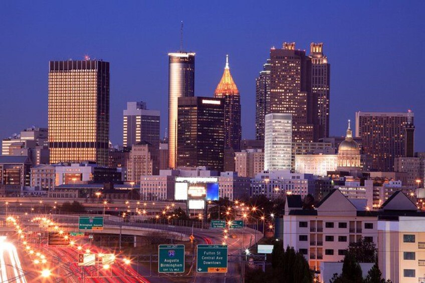 City Lights Atlanta Night-Time Bus Tour with Photos & Dinner Stop 1