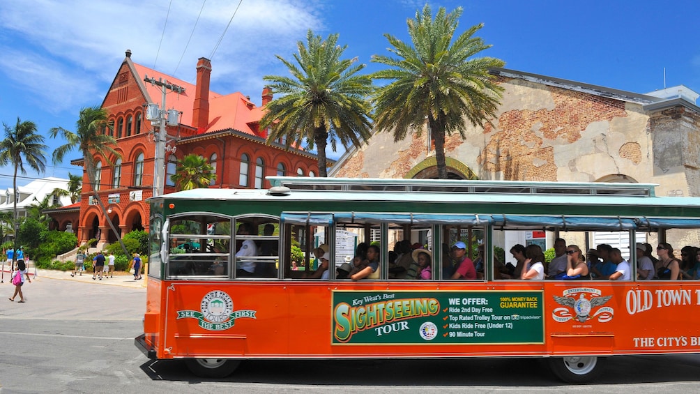 Aboard the trolley in Key West