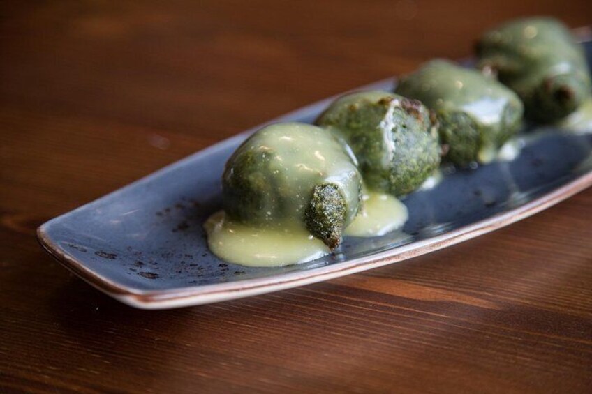 Spinach balls with organic horny 5