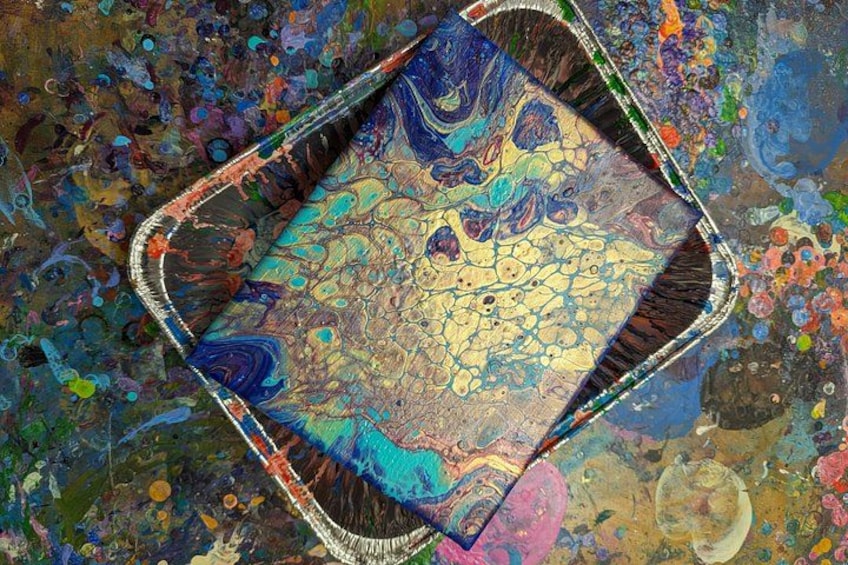 Acrylic Pour Painting Class in Estes Park, Colorado 5