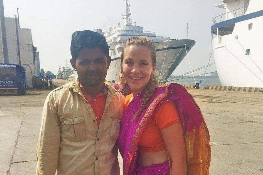 Hi we are in front of cruise ship in cochin port 1