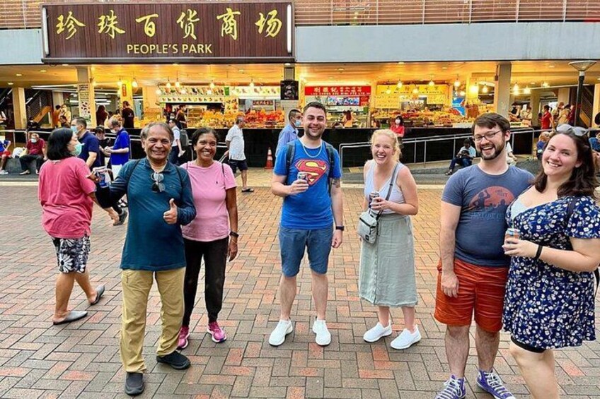 Hanging out in Chinatown with our guests from Australia and America, with beers in hand to cool ourselves down as the sun sets. 2