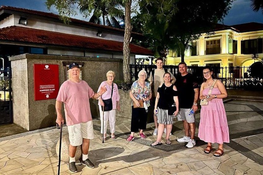 Lovely evening view of Istana Kampong Gelam as our guests from America & Australia take a final photograph capturing the tour. 2