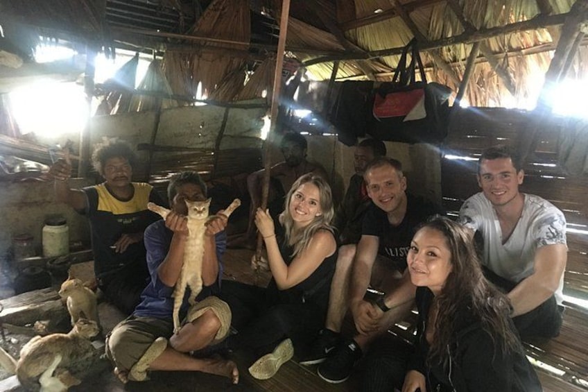 Visiting aborigines Hut 2