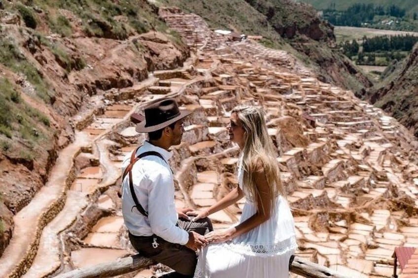 Romantic moment in Maras salt mines. 1