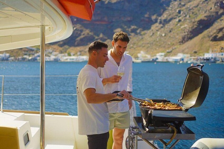 Santorini Platinum Catamaran Cruise with Meal, BBQ and Open Bar 4