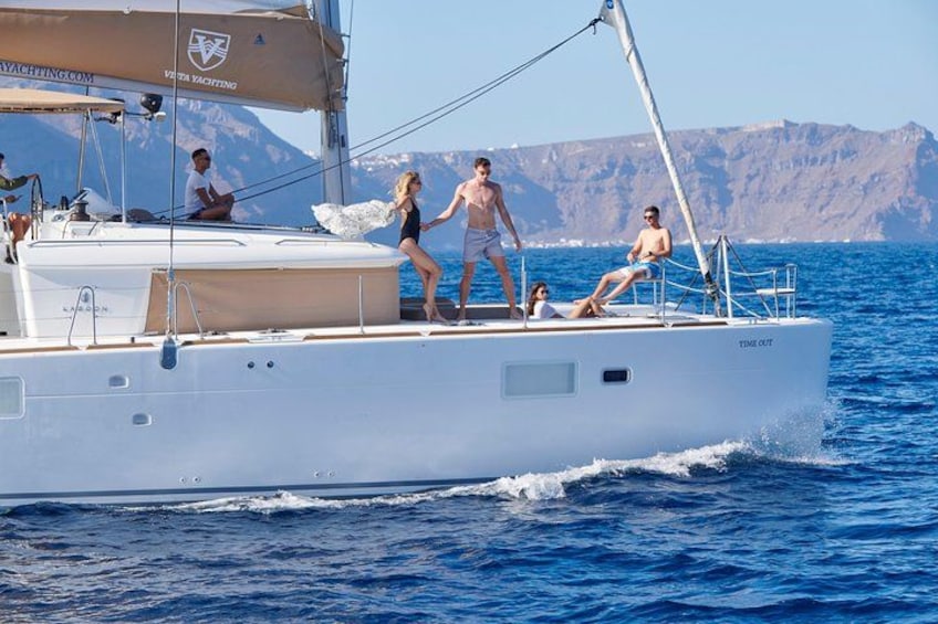 Santorini Platinum Catamaran Cruise with Meal, BBQ and Open Bar 5